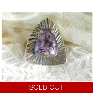 Triangle Amethyst & 925 Sterling Ring